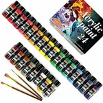 Acrylic Paint Set Of 24 Colors 2FL Oz 60ML Bottles,non Toxic. Fixed Price $34.61.