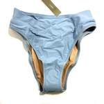 New J Crew Cross Front Cheeky Bikini Bottom Blue Size Small BF171. Fixed Price $25.00.