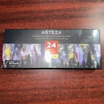 Arteza 24 Metallic Watercolor Paints Half-pans Travel Tin Nib. Fixed Price $25.98.