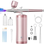 Airbrush Kit With Compressor Pink Cordless 48PSI For Painting Nail Art. Fixed Price $30.66.