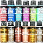 Metallic Or Extreme Glitter Acrylic Folkart 2OZ Shiny Craft Paints. Fixed Price $10.95.